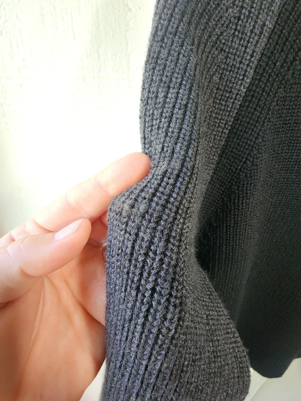 EILEEN FISHER Black Knit Color Block Long Sleeve Crew Neck Sweater Size XS